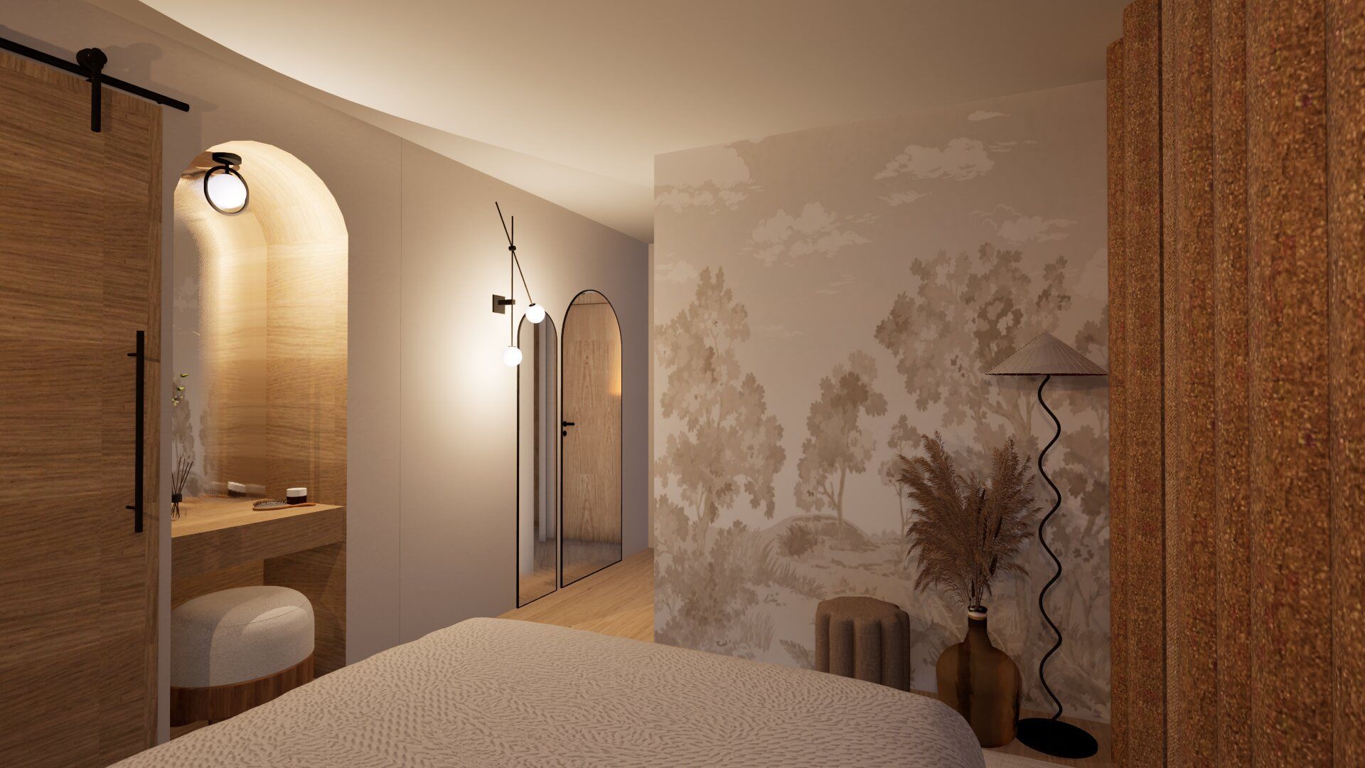 Décoration d'une suite parentale cocooning par Flavie Vincent à Rennes