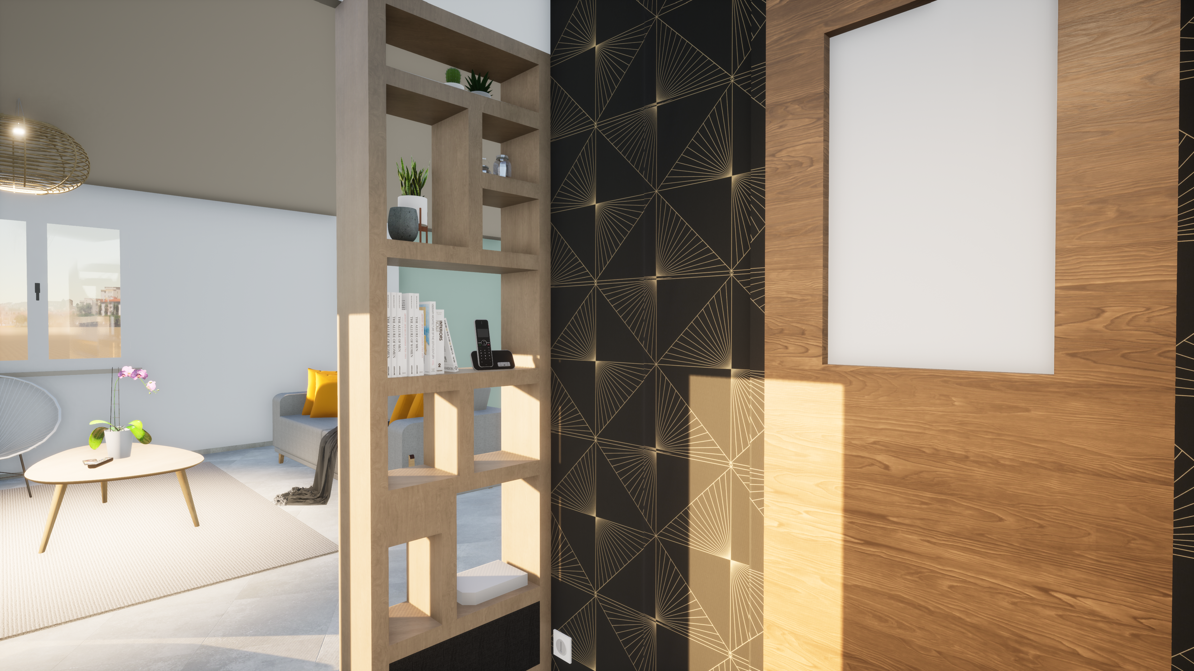 Rangements intégrés et mobilier d’entrée sur mesure – projet Bodelière