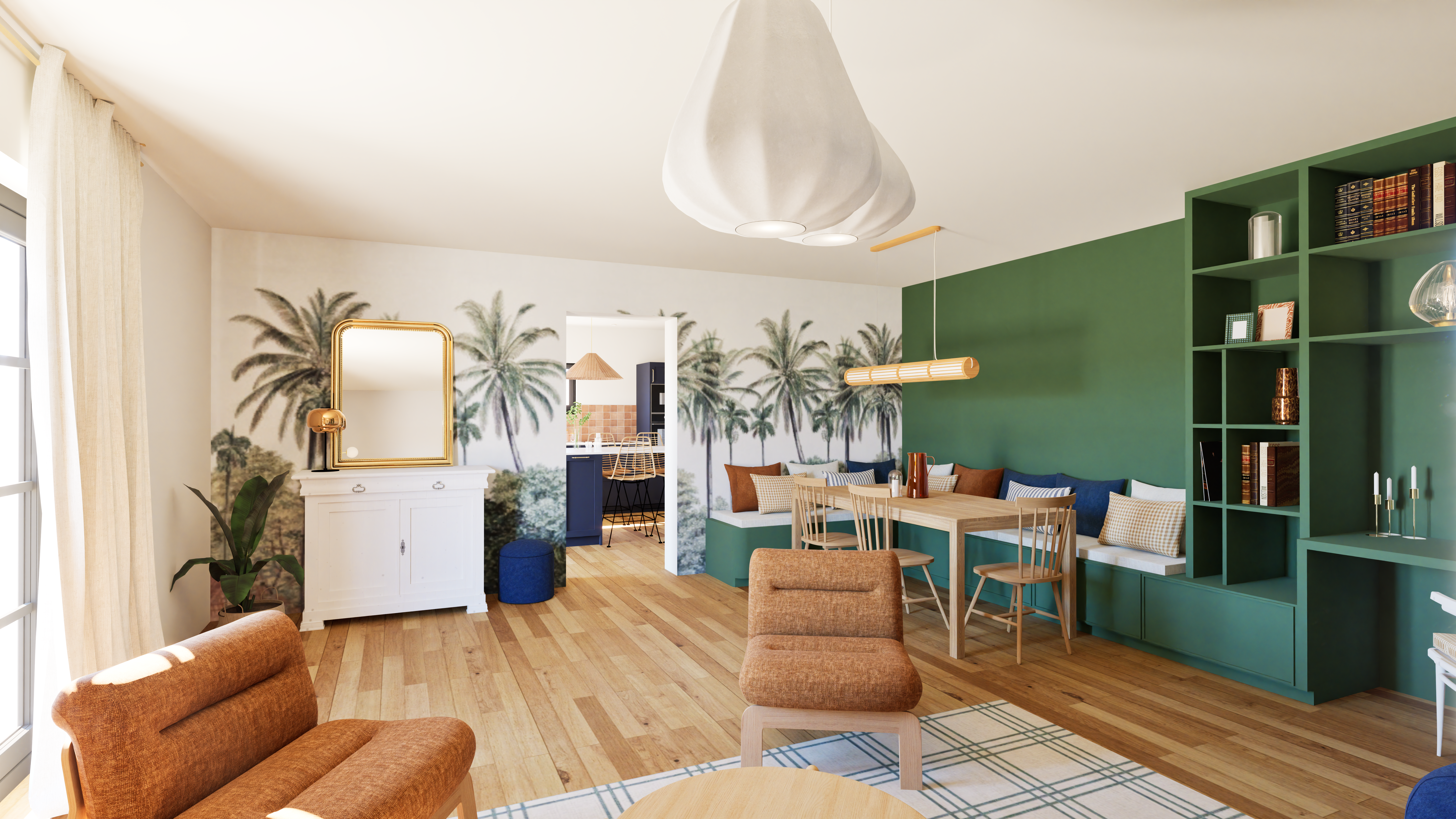 Séjour banquette sur mesure, rénovation — Projet Orée, Flavie Vincent